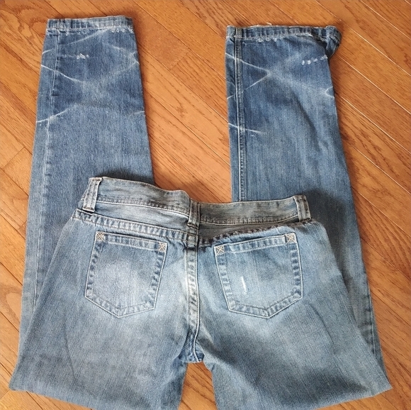 London Jeans Distressed Light Wash Straight Leg Jeans 6 - Picture 12 of 12